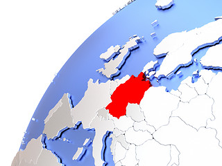 Image showing Germany on modern shiny globe