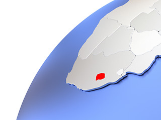Image showing Lesotho on modern shiny globe