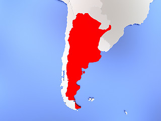 Image showing Argentina in red on map