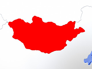 Image showing Mongolia in red on map