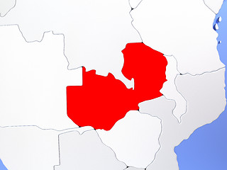 Image showing Zambia in red on map