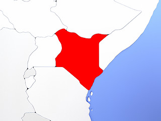 Image showing Kenya in red on map