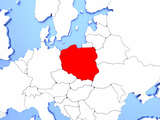 Image showing Poland in red on map