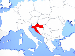 Image showing Croatia in red on map
