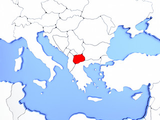 Image showing Macedonia in red on map