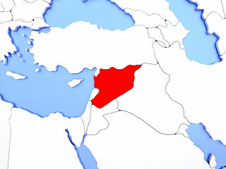 Image showing Syria in red on map