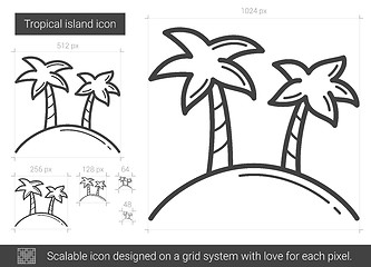 Image showing Tropical island line icon.