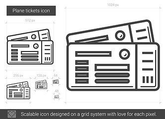 Image showing Plane tickets line icon.