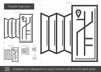 Image showing Tourist map line icon.