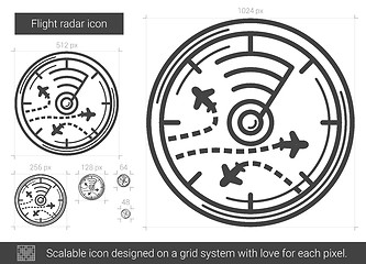 Image showing Flight radar line icon.