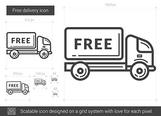 Image showing Free delivery line icon.