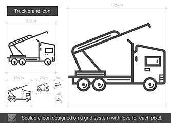 Image showing Truck crane line icon.