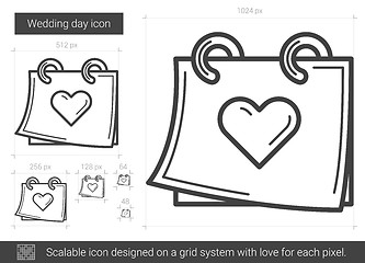 Image showing Wedding day line icon.