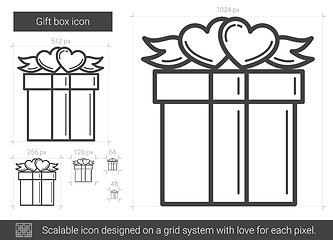 Image showing Gift box line icon.