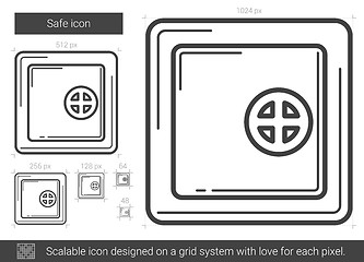 Image showing Safe line icon.