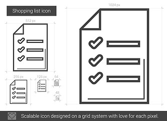 Image showing Shopping list line icon.
