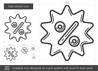 Image showing Sale sticker line icon.