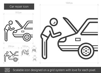 Image showing Car repair line icon.