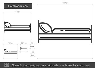 Image showing Hotel room line icon.