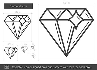 Image showing Diamond line icon.