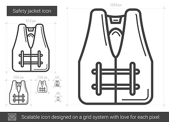 Image showing Safety jacket line icon.