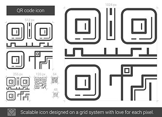 Image showing QR code line icon.