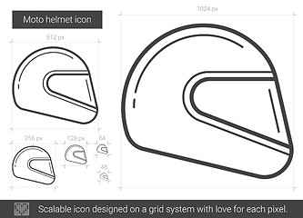 Image showing Moto helmet line icon.