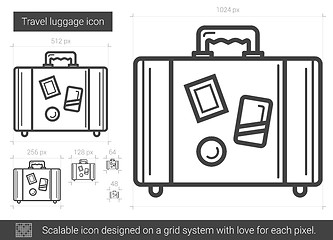 Image showing Travel luggage line icon.