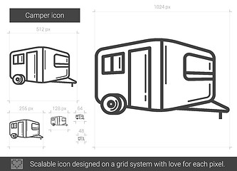 Image showing Camper line icon.