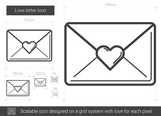 Image showing Love letter line icon.