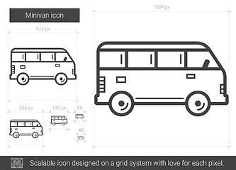 Image showing Minivan line icon.