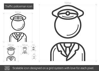 Image showing Traffic policeman line icon.