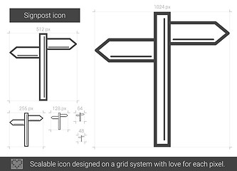 Image showing Signpost line icon.