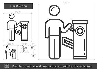 Image showing Turnstile line icon.