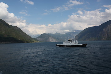 Image showing Ferry across fiord