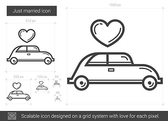 Image showing Just married line icon.