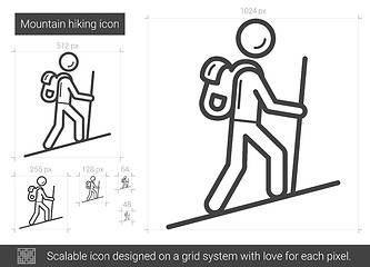 Image showing Mountain hiking line icon.