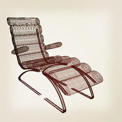 Image showing Medical chair for cosmetology. 3d illustration. Vintage style