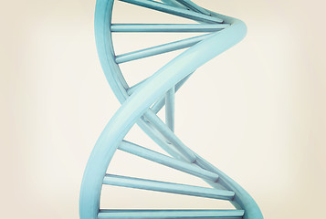 Image showing DNA structure model on white. 3D illustration. Vintage style