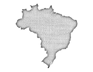 Image showing Map of Brazil on old linen