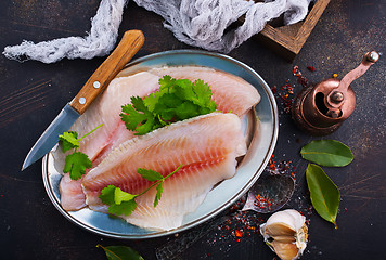 Image showing raw fish fillet 