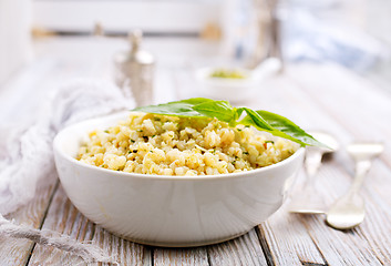 Image showing bulgur with pesto