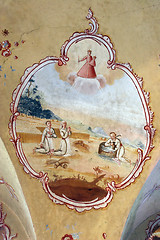 Image showing Fresco painting on the ceiling of the church