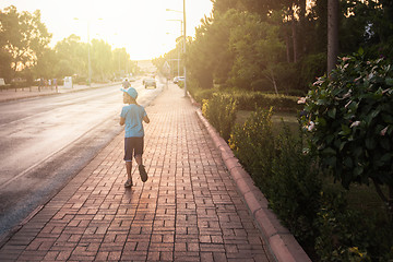 Image showing Kid boy walking