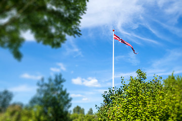Image showing Danish pennant on a white flagpole