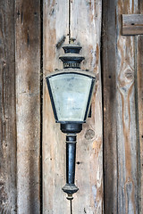 Image showing Vintage lamp with dusty glass hanging