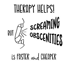 Image showing Hand drawn typography poster with creative slogan: Therapy helps