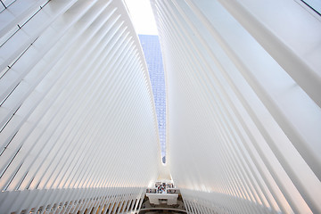 Image showing New York, USA – August 24, 2018: Oculus interior of the white 