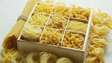 Image showing Box with great assortment of pasta