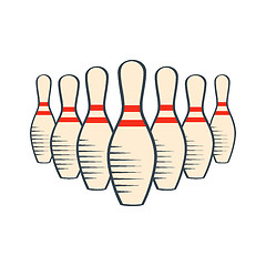 Image showing Retro bowling pins isolated on white background